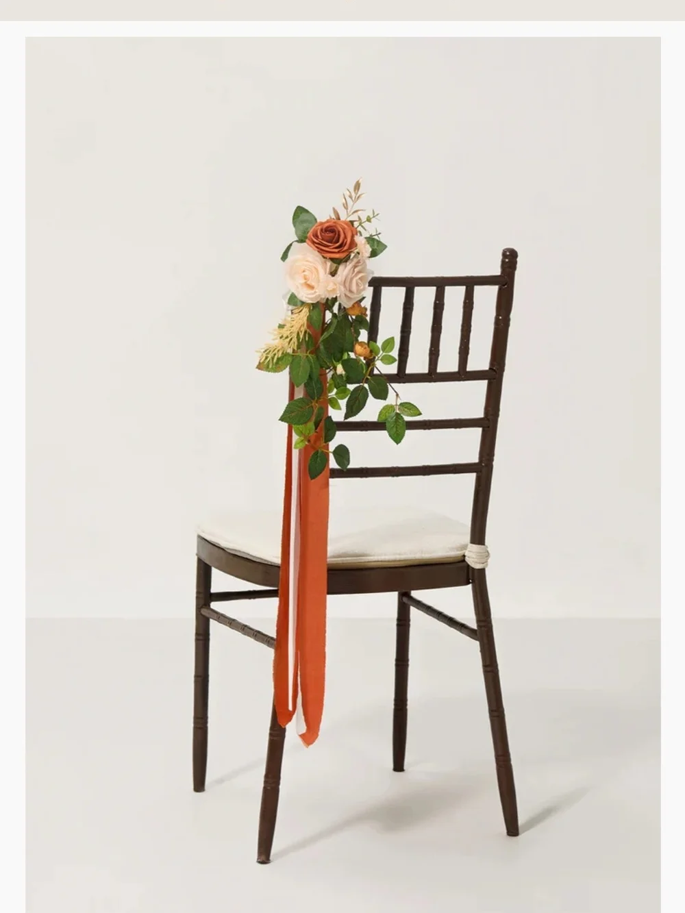 Ling's Moment Sunset Terracotta and Burnt Orange Floral Chair Clips **set Of 20*